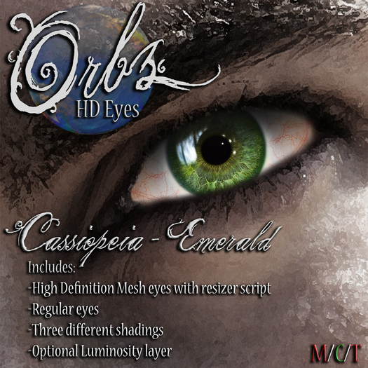 Orbz HD Mesh Eyes- Cassiopeia - Emerald