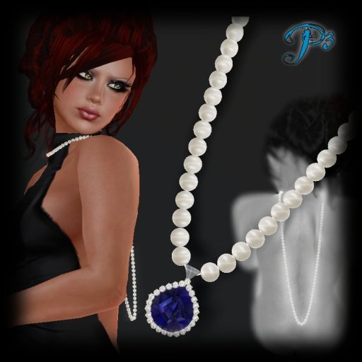 -P3- Back Pearls w/Sapphire Drop PROMO