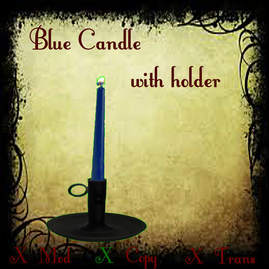 Blue Candle with Holder