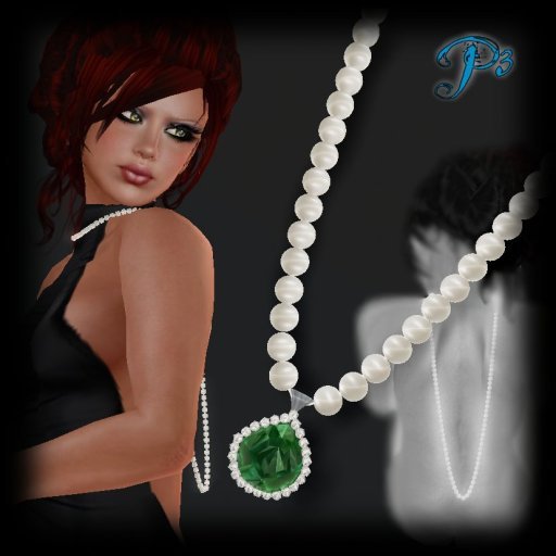 -P3- Back Pearls w/Emerald Drop PROMO