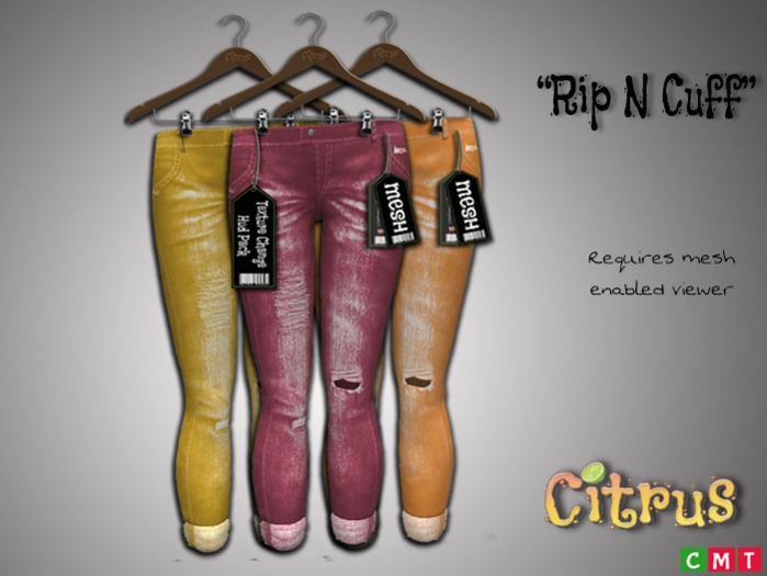 *Citrus* Rip n Cuff  Jeans Hud Berry Pack