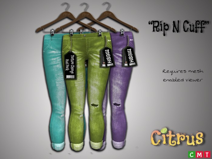 *Citrus* Rip n Cuff  Jeans Hud Avacado Pack