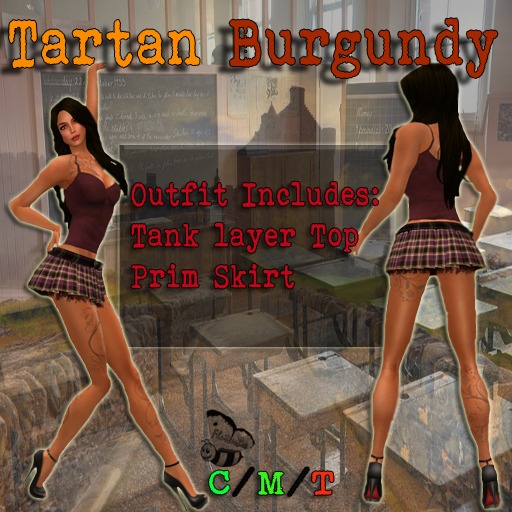 .:.FB.:. Mini Skirt Tartan Burgundy