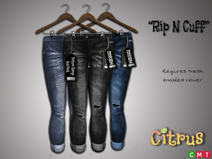*Citrus* Rip n Cuff  Jeans Hud Dark Pack