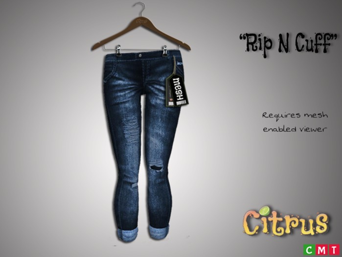 *Citrus* Rip n Cuff  Jeans - Dark