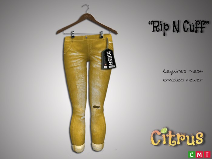 *Citrus* Rip n Cuff  Jeans - Butter