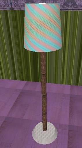 Blue/pink wood lamp