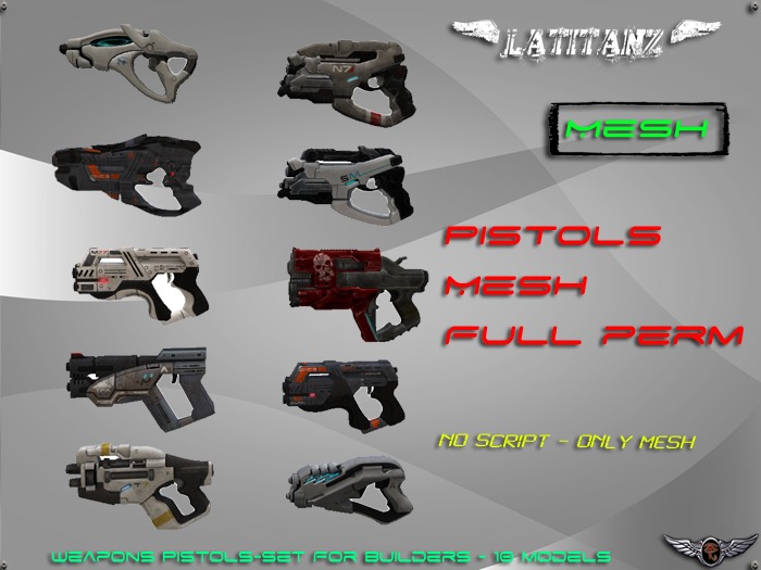 <<< LATITANZ >>> Pistols-Set Mesh [ME3] Full Perm (BOX)