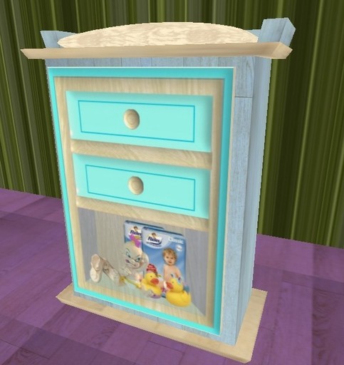 Blue changing table