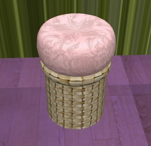 Pink stool wicker