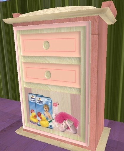 Pink changing table
