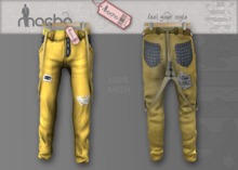 .::Macho::. Straight jeans with suspender (beige)