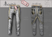 .::Macho::. Straight jeans with suspender (grey)