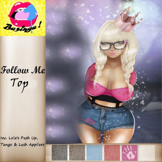{Bazinga} Follow Me Top Pink