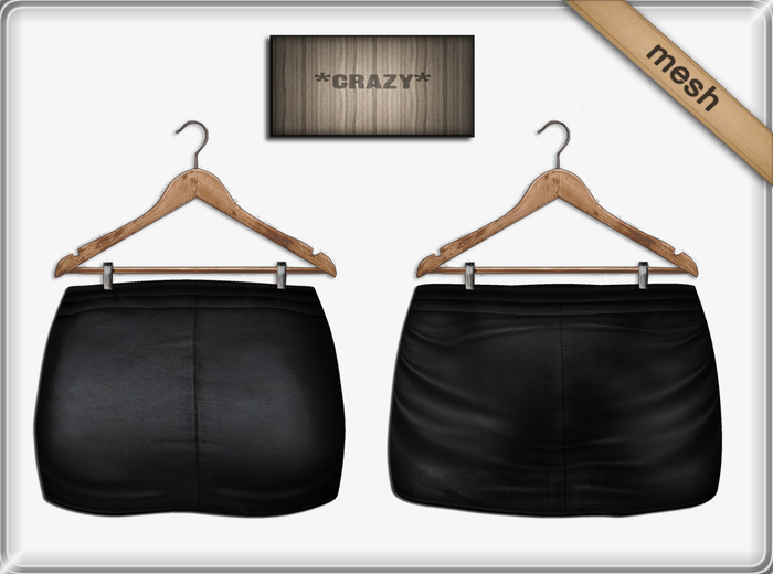 *Crazy* Dark Leather Mini Skirt Mesh