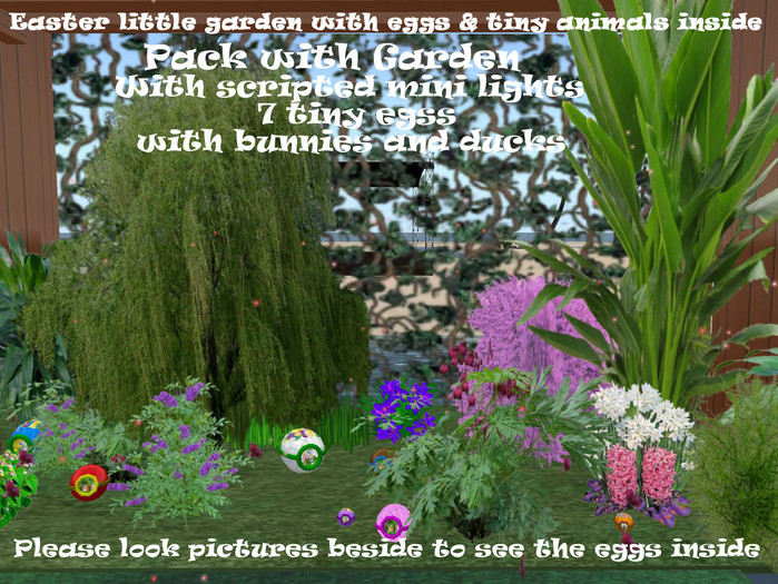 Easter Eggs little garden with tiny animals