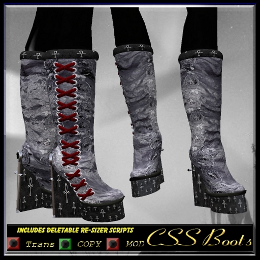 Killer Gothic Grey Boots :CSS BOOTS: 