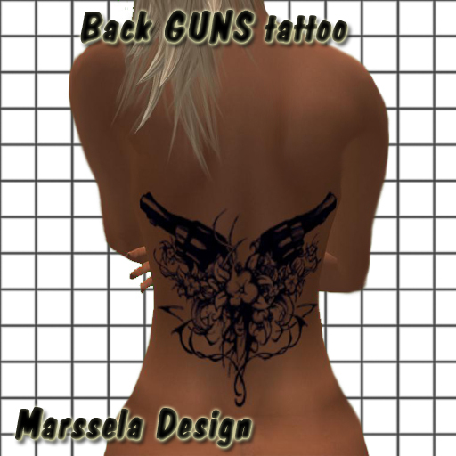 back GUNS tattoo