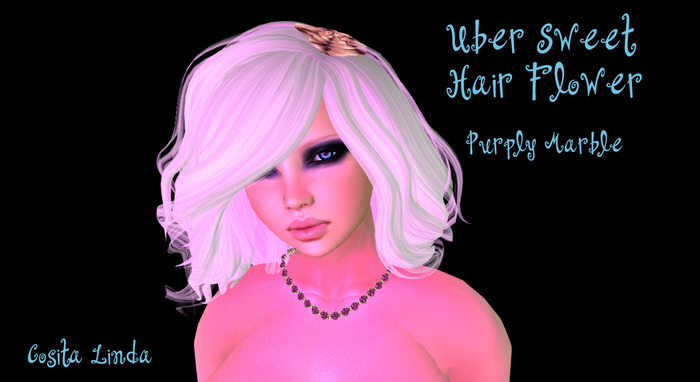 Cosita Linda Uber Sweet Purply Marble Hair Flower