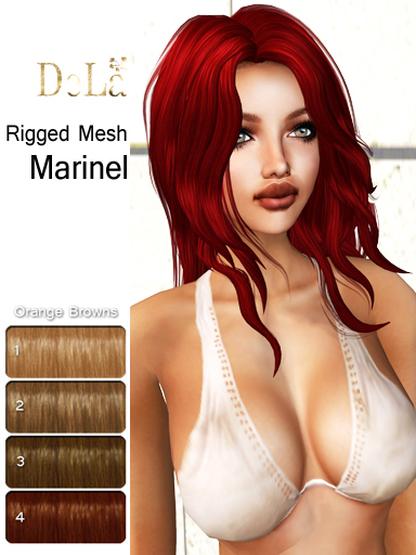 =DeLa*= Mesh Hair "Marinel" Orange Browns