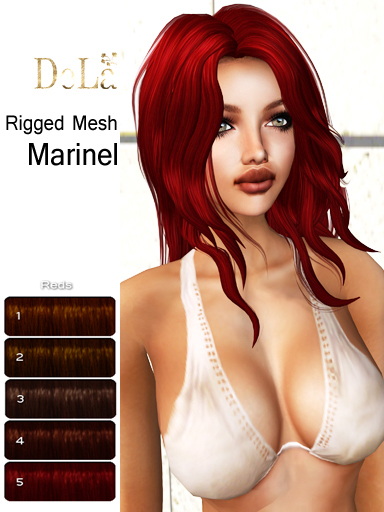 =DeLa*= Mesh Hair "Marinel" Reds
