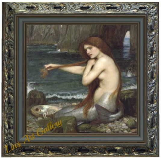 mermaid in silver frame