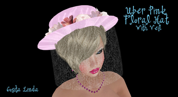 Cosita Linda Uber Pink Floral Hat with Veil