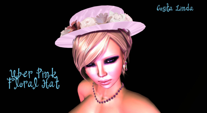 Cosita Linda Uber Pink Floral Hat with Veil