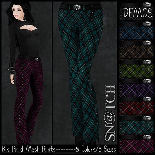 :::Sn@tch Mesh Kiki Plaid Pants (DEMOS):::