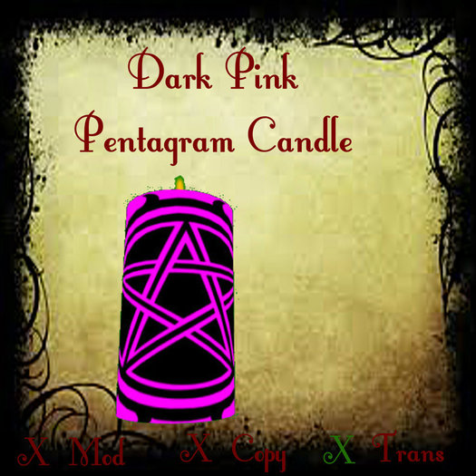 Dark Pink Pentagram Candle