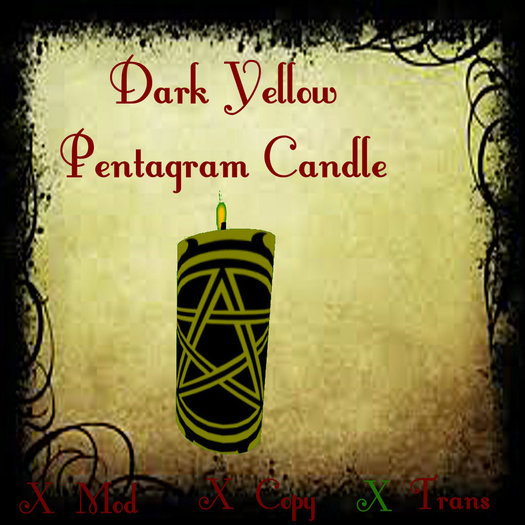 Dark Yellow Pentagram Candle