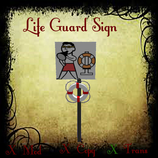 Life Guard Sign Pole