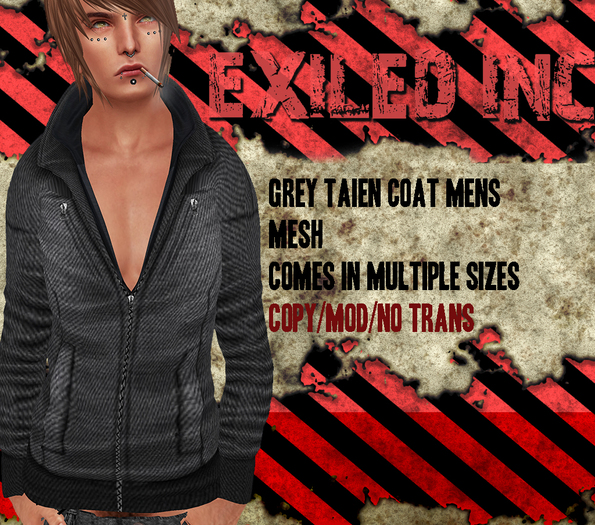 [Exiled Inc.] Grey Taien Coat [MESH]