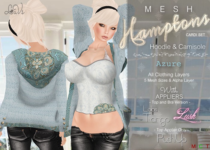 [LuVs] Hamptons Cardi Set Azure + Tango Pushup Lush Appliers