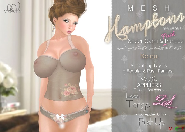 [LuVs] Hamptons Sheer Set Ecru + Tango Pushup Lush Appliers