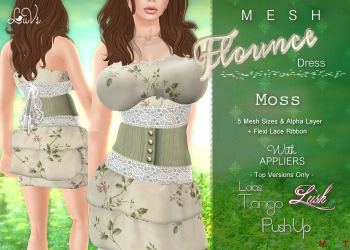 [LuVs] Flounce Dress Moss + Tango Pushup Lush Appliers