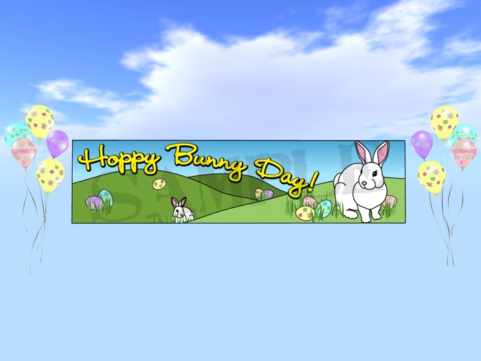 Hoppy Bunny Day! Easter Banner & Balloons set