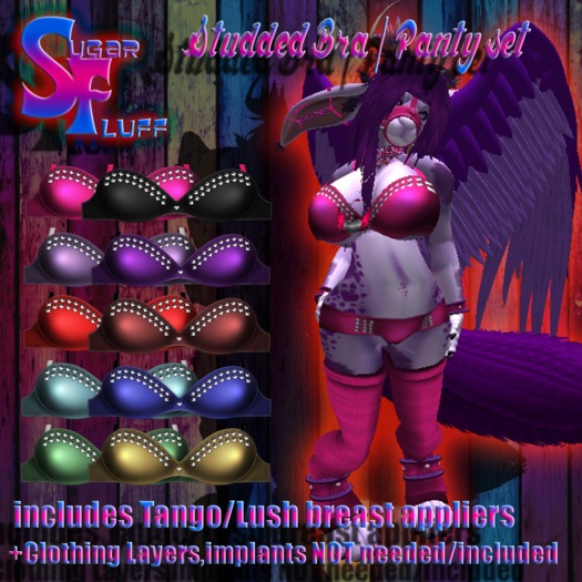 ~*SF*~ Studded Bra and Panty Set Gold/Green Pack