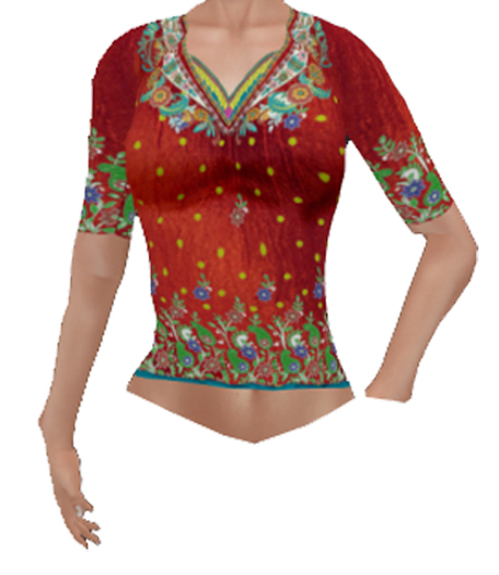 Red Silk Top
