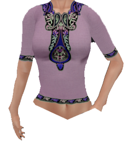 Lavendar Embroidery Top