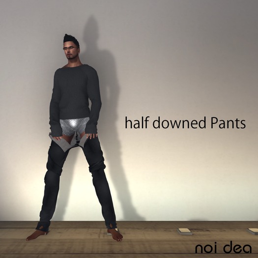 +noidea+halfDownedPants_BlackStripe