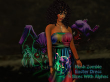 Zombie Rabbit Mesh Strapless Dress