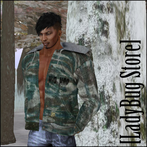 [LadyBug Store]Hooded Camouflage Jacket