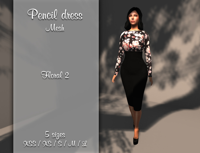 [Outspoken] Mesh Pencil dress - Floral 2