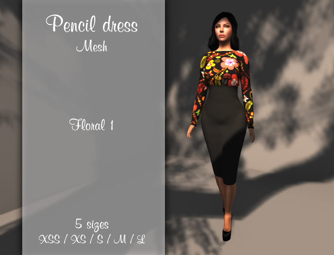 [Outspoken] Mesh Pencil dress - Floral 1