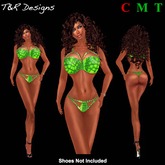 T&R Designs Lime Green Bikini Studded