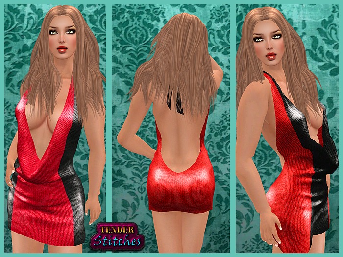 [TS] Duality Mini Dress - Black & Red (2 Versions)