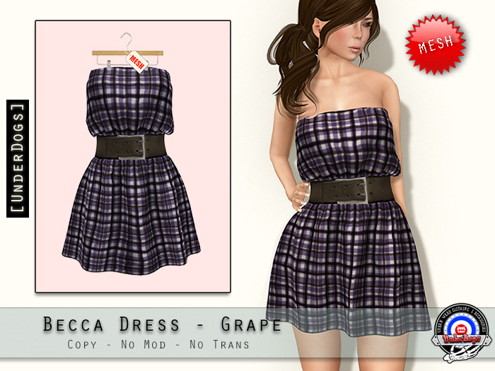 [UnderDogs] - Becca Dress - Grape - Mesh 