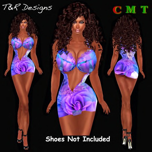 T&R Designs Boxed Purple Rose Mini Dress