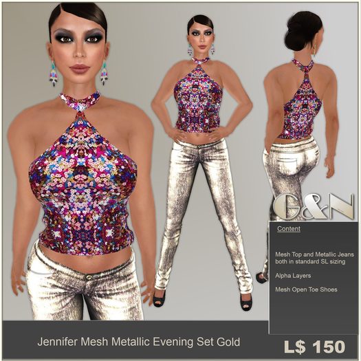 G&N Quality Design Jennifer Mesh Metallic Set Gold (Copy Version)